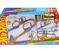 Hot Wheels Toy Car Track Set, Triple Loop Pack & 1:64 Scale Vehicle, Track-Building Components with 3 Loops, Speed Snap Tracks & Adapters, JDW39