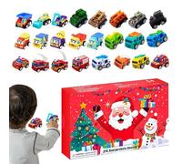 Toy Cars Christmas Countdown Calendar 2025 For Kids, 24-Day Countdown Calendar With Cute Pull Back Vehicle Toys, As A Gift For Boys Toddler Christmas