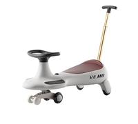 Toy Cars Swing Car With Under-Seat Storage Flashing Wheels Music Uses Twist, Turn, Wiggle To Steer Ride On Toy For Kids Boys Girls(Gris,With Push handle)