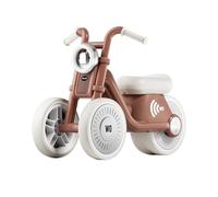 Toy Cars Tricycle For Kids With No Pedal Silence Wheels Headlights Balance Bike Toy Birthday Gifts First Bike(Brown)