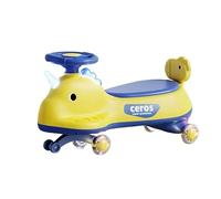 Toy Cars Wiggle Car With Pedal Music Light Anti-Rollover Swing Cars Silent Flashing Wheels For Ages 1 Years And Up Ride On Toys(Gelb,With Lights and Music)