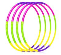 Toy Color Hoop for Kids Toys Exercise Hoop Rings Adjustable & Detachable Weight Size for Party Toys Indoor Outdoor Activities Colorful Hoops for Gymnastic Classroom School Sports Games (4P Set)