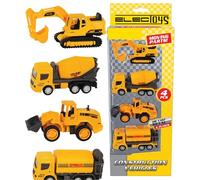 Toy Construction Vehicles Set for Kids Die-Cast Metal and Plastic Small-Scale Construction Vehicle Toys Realistic Moving Parts Engineering Vehicles for Imaginative Play Indoor Activities