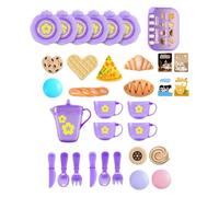 Toy Cookware, Child Pretend Set, 33 Piece Lightweight Tea Accessories with Smooth Edges and Bright Details, Sturdy Imaginative Play Design for Skill Growth and Hands On Development