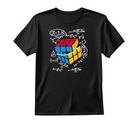 Toy Cube Solve Graphic T-Shirt, World Book Day 2026 Apparel, Thinking Skills Puzzle Graphic, Smart Nerd Culture Tee UK (Black, S)