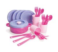 TOY DINNER SET KIDS PINK LILAC PLAY PRINCESS COOK & SERVE DINNER SET by DANTOY