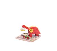 Bigjigs Toys Bigjigs Rail Wooden Dinosaur Crane, Red