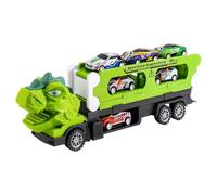 Toy Dinosaur Truck - 34x6.5x10.5cm, Transforming Car Transporter | Inertial Slide And Ejection Track Set - ABS Vehicle With 6 Mini Cars, Ideal Educational Toy For Children From 3