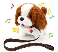 Toy Dogs for Kids Plush Brown Labrador Toy Electronic Interactive Plush Dog Toys for 1-6 Year Old Kids Simulation Pet Dog Walking Nod Barking Wagging Tail Puppy Educational Toys for Boys Girls (CC)
