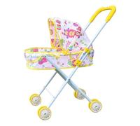 Toy Doll Stroller - Kid Friendly Retractable Canopy Pushchair, Lightweight Pretend Play Pram, Portable Imaginative Toy Carrier | Doll Stroller For Indoor Outdoor Kids Girl Playtime Use