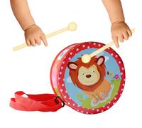 Toy Drum Set, Rhythm Development Game, 5.9 Inches Wooden Drum, Adjustable Shoulder Strap, Compact Size for Early Music Play, Home Kindergarten Nursery Use for 2-5 Years Old Boys and Girls