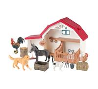 Toy Farm, Set Animals, Educational Value Safe Materials Durable Build Bright Colors Creative Imagination Easy Storage, Education Toys for Home School Playroom Garden