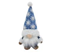 Toy Festive Snowflake Gnome Stuffed Animal Soft Cuddly Holiday for Kids Adults Collectors Unique Design (Blue, 18cm)