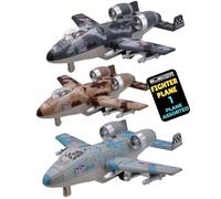 Toy Fighter Planes for Children Pull Back Action with Light and Sound Effects Openable Cockpit Camouflage Design Die-Cast Metal Parts Kids Vehicle Set for Imaginative Play