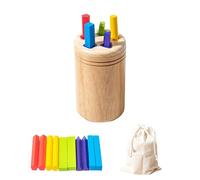 Toy for colour assignment, to promote fine motor skills, sensory colour toy made of wood, for girls aged 2 and over with colour recognition and as a gift for Christmas
