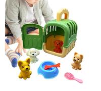 Toy for Dogs, 8 Parts Dog Cage Learning Game with 1 Pet Pet, 4 Dog Toys, Food Bowl, Bone and Brushes, This Set Is Perfect