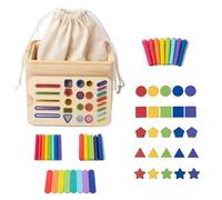Toy For Sorting Shapes - Educational Toy For Educating The Little, Colourful Wooden Sticks | Early Learning Box, Interactive Wooden Blocks | Developmental Sensory Play Fishing Game Nursery Playro