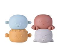 Toy for the Bath with Splash Function, 4-Piece Soft Animal Stacking Game Floating Bath Toy, for Bath, Garden, Pool, Home, Playtime, Girls, Son, Daughter, Swimming, Family Time
