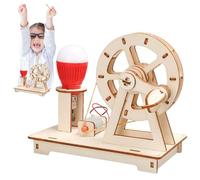 Toy Generator - Crank Kit 15 X 8 X 13 Cm, Educational Scientific Crafts, Electrical Learning, Assembly Development, Wooden Practical Experiment Tool | V STEM