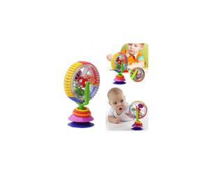 Toy Gift Infant Kid Toys Rainbow Ferris Wheel Rattle Clanking Suction High Chair