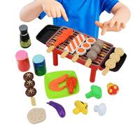 Toy Grill Set, Toddler BBQ Playset, Realistic Kids Cooking Kit, Gourmet Food Accessories, Safe Build, Interactive Design, Easy Cleanup, Perfect for Family Time, Playroom, Parties, Learning