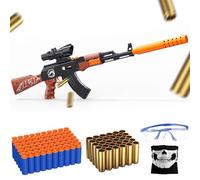 Toy Gun with Shell Ejecting, Toy Foam Blasters Guns with Soft Bullets 2 Magazines, Scope, Tactical Face Towel, Gitf for Teens, Dark Night