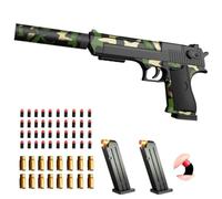 Toy gun with soft bullets,Foam Blasters,toy gun for Boys with ejectable magazine-1:1 size toy gun with magazine for safety training or play,unique gift-Army green