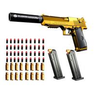 Toy gun with soft bullets,toy gun with ejectable magazine and bullets-1:1 size toy gun with magazine for safety training or play,unique gift