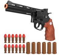 Toy Guns with 12 Soft Bullets, Toy Pistol Cap Gun, Foam Dart Blaster with 6 Shell Ejecting, Soft Foam Blasters, Gifts for Boys Kids Girls Ages 6 7 8 9 10 11 12+(Brown)