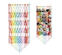 Toy Hammock For Stuffed Animals 4-layer Stuffed Animal Toy Storage Hangable Organizer, Wall Mounted Boho Mesh Storage Macrame Hammock Holder For Kindergarten Playroom Bedroom Kids