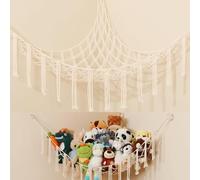Toy Hammock for Stuffed Animals Boho Decor Plush Toy Storage Net, Teddy Bear Soft Toy Storage, for Girls Bedroom Accessories Kids Room Nursery Decor