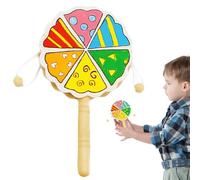 Toy Hand Drum for Kids - Shaking Musical Instrument for Boys & Girls | DIY Blank for Painting & Drawing | Kindergarten Percussion for Parent-Child Activities