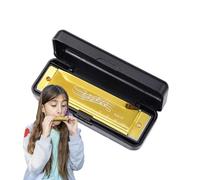 Toy Harmonica - Blue Preschool Toy 10 Holes Easy Play 20 Tone Harp Harmonica for Early Childhood Music Lessons | Musical Instrument Gift for Girls Boys