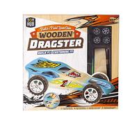 Toy Hub Build & Paint Your Own Wooden Dragster Racer Car Custom Racing Vehicle Childrens Boys Gift