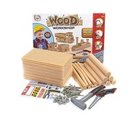 Toy Hub Junior Woodworker's Workshop Builders Role Play Construction Set Wood Like Foam DIY Building Kit With Saw, Hammer & Nails (R01-1361)