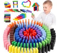 Toy Imagine Educational Domino Blocks Set, 240 Pieces, 12 Colours, Brain Development and Hand-Eye Coordination, Ages 2-5 Years
