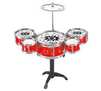 Toy Instrument Set for Kids - Mini Drum Kit with Drumsticks for Drumming - Perfect Music Young Musicians Ideal Jazz and Play (Red, One Size)