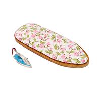 Toy Ironing Board and Iron, Real Design Dollhouse Miniature Iron Wear Resistant Professional Alloy Birch for 1:12 Miniature Doll House for Kids
