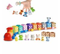 TOY LAB Montessori Learning Toys for Toddlers 2 3 4 Year Old, Farm Animals Dinosaur Train Toys for Counting & Matching & Sorting & Stacking Games, Educational Toys Christmas Birthday Gifts for Boys