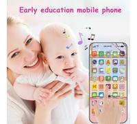 Toy Learning Play Cell Phone, Simulated Early Education Phone, With Light Touch Screen Phone Rechargeable Educational Content For Boys