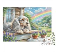 Toy Long-haired Eared Dog 1000 Pieces for Adults Gifts: Spaniel by Rainbow Challenging & Brainteasing Home Activity 70x50cm/1000pcs