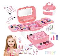 Toy Makeup, Washable Makeup Toy Kit, Kids Pretend Play Set with Mirrors for Birthday Christmas, Set for , Little Girls Age 3-12