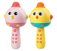 Toy Microphone, 2 Cute Microphones Kids, Funny Wireless Microphones With LED Light, Singing Musical Toys, Interactive Play For Boys Girls Siblings Music Lovers Birthday Parties Home