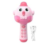 Toy Microphone, 2-in-1 Chicken Shape Portable Speaker Music Player, Rechargeable Microphone with LED Light for Boys Girls Christmas Birthday Party
