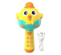 Toy Microphone - 2 in 1 Chicken Shape Portable Speaker Music Player, Rechargeable Microphones with LED Light | Wireless s for Boys Girls Birthday Party Home Family Gathering