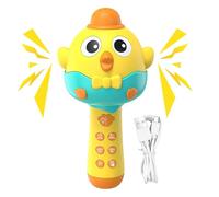 Toy Microphone for Kids,2 in 1 Chicken Shape Portable Music Player - Rechargeable Wireless Microphone with LED Light - for Boys Girls Party Home Family Gathering Living Room Christmas Birthday