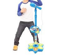 Toy Microphone - Wireless Singing Accessories with Colorful Lights - Child Microphone with Stand | for Preschool Enthusiasts Birthday Party Home Playroom