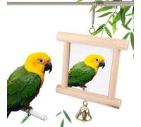 Toy Mirror for Parrots | Hanging Decoration for Indoor Rooms - Mirror with Bell for Indoor Cage - Suitable for Small and Cochorite Cockatiels Inseparable Canaries