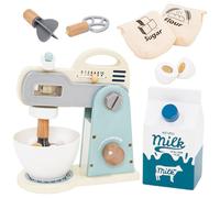 Toy Mixer - Food Mixer Accessories | Wooden Kitchen Play Set Accessories Pretend Play Toys for Toddler Girls Boys Baby Kids Aged 3-5