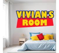 Toy Movie Custom Name Wall Decal - Animated Adventure Decals - Story of Toys Personalize Your Sticker - Wall Decor for Kids Bedroom - Boys Wall Art Sticker
